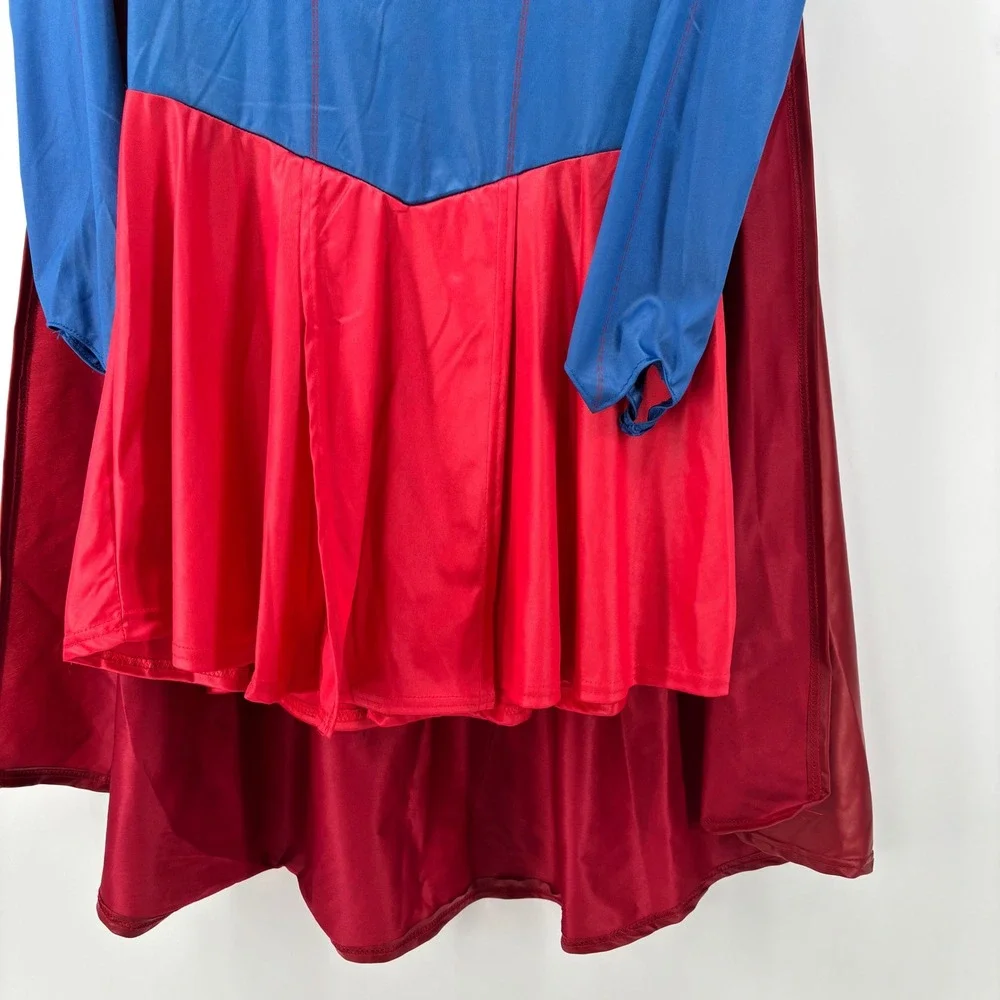 Rubies Supergirl Costume Dress with Detachable Cape Kids Medium Blue Red DC